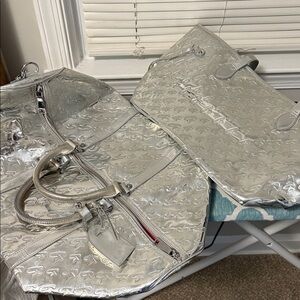 Chic Silver Women's Travel Bag Set